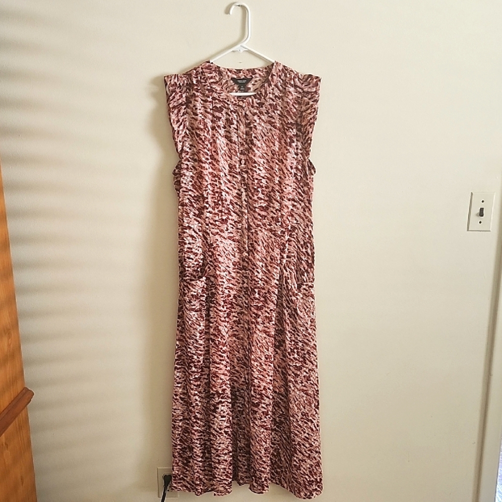 Simply Vera Vera Wang Cap Ruffle Sleeveless Button Down Maxi Sundress XL